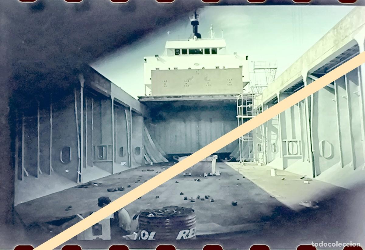 Fotograf&iacute;a antigua: Antiguo negativo de fotograf&iacute;a. Barco Binissalem, trabajos de reparaci&oacute;n. A&ntilde;os 90