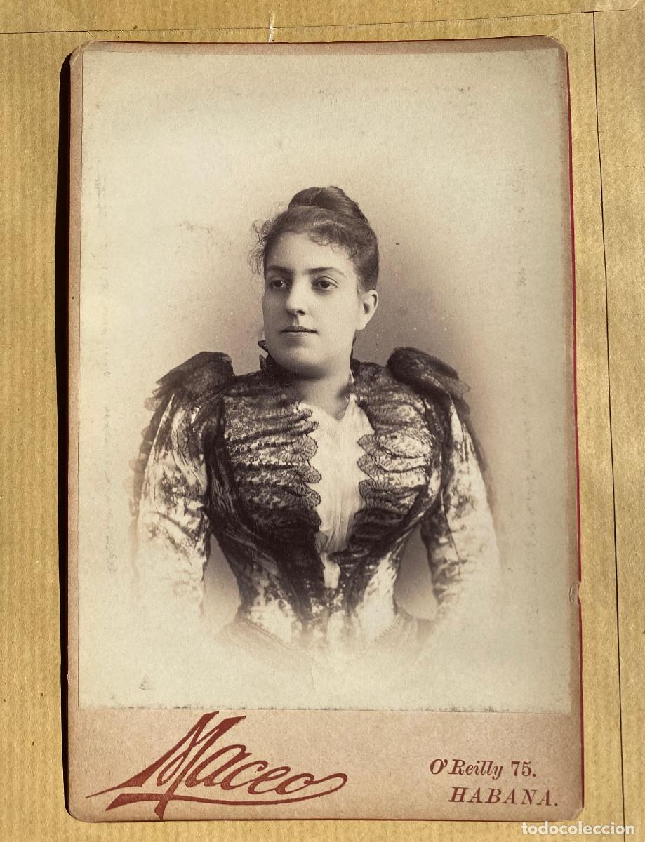 Fotograf&iacute;a antigua: Cuba. Fotograf&iacute;a original y dedicada de Elvira Mart&iacute;nez de Melero. Pintora. La Habana. 1892.