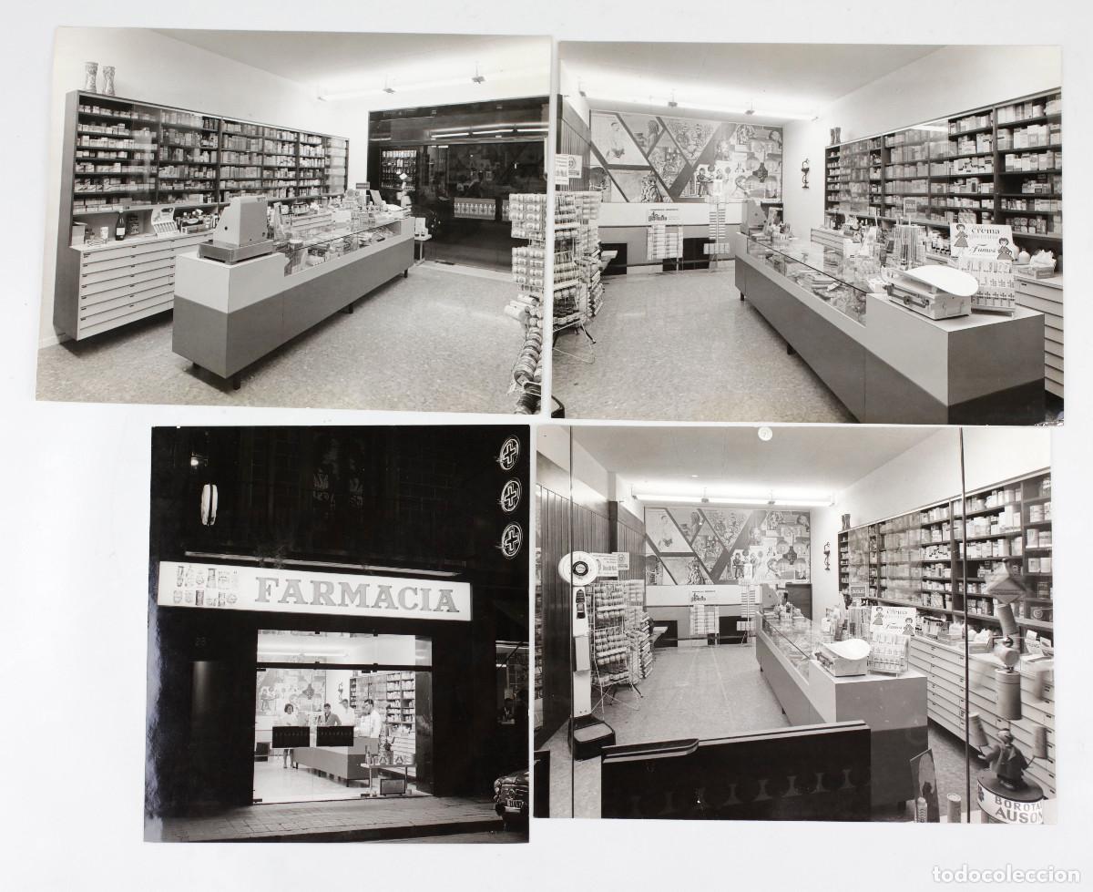 Fotograf&iacute;a antigua: Farmacia de Barcelona por identificar, 1960's. 4 fotograf&iacute;as de Frenzen. 18x24cm.