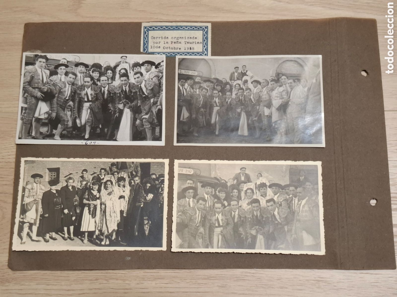 Alte Fotografie: Burgos. Corrida organizada por la Pe&ntilde;a Taurina el 10/octubre/1948 a&ntilde;o de su fundaci&oacute;n, 11 fotos