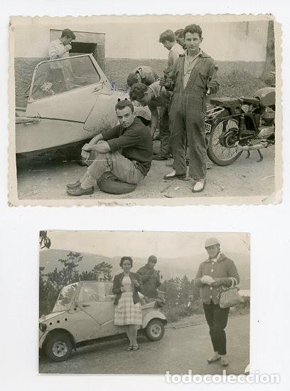 Fotografia antiga: AUTOMOVIL BISCUTER DESCAPOTABLE. DOS FOTOS. 1961. COMPOSTELA