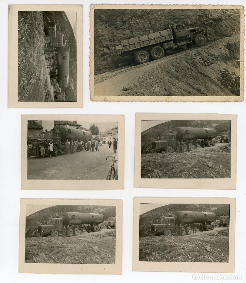 Fotografia antiga: ANTIGUO CAMION DE TRANSPORTE ESPECIAL. LOTE DE 6 FOTOS. H. 1950