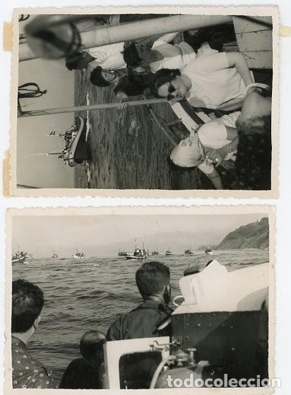 Fotografia antiga: LASTRES. ASTURIAS. PROCESION MARINERA. DOS FOTOS. 1963