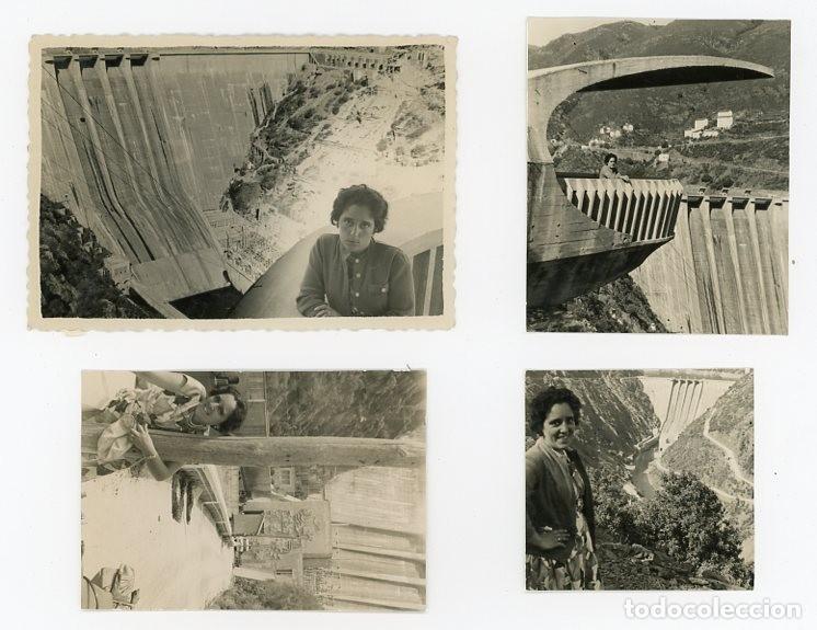 Fotografia antiga: GRANDAS DE SALIME. ASTURIAS. LA PRESA. LOTE DE 4 FOTOS