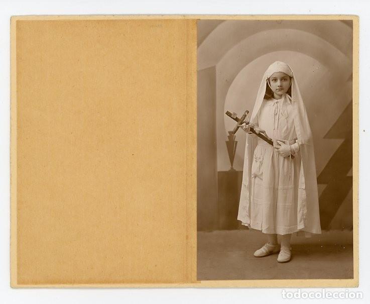 Fotograf&iacute;a antigua: SANTANDER. BENJAMIN. RETRATO DE COMUNION EN CARTERITA