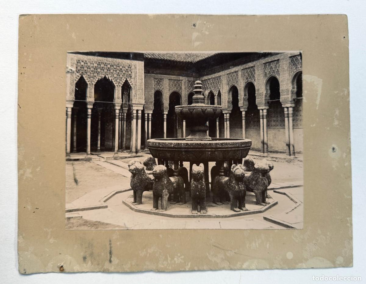 Fotograf&iacute;a antigua: PATIO DE LOS LEONES -ALHAMBRA GRANADA / FOTO DE MANUEL MENDIVIL - ZARAGOZA 1891 / JOAQU&Iacute;N FONCILLASL
