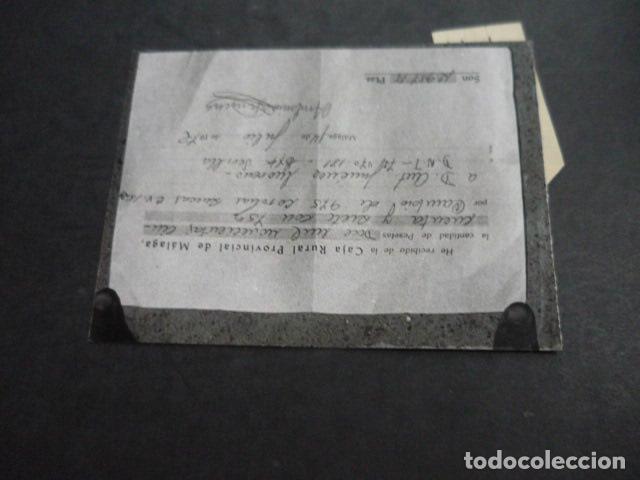Alte Fotografie: CARTAMA MALAGA CAJA RURAL PROVINCIAL RECIBI FIRMADO POR EL LUTE ANTIGUA FOTOGRAFIA 9 X 12 CM