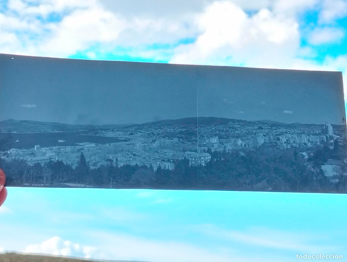 Alte Fotografie: VIGO PONTEVEDRA NEGATIVO CELULOIDE PARA POSTAL 9 X 21,5 CM