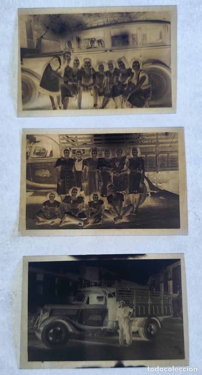 Alte Fotografie: 3 FOTOGRAFIAS, NEGATIVOS CELULOIDE, TRABAJADORES ALMACEN FRUTAS , M. NAVARRO? VALENCIA? A&Ntilde;OS 30 - 40