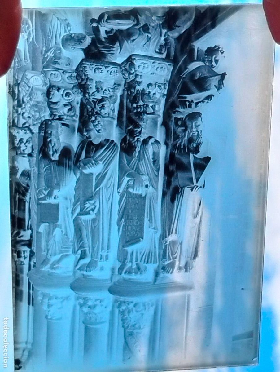 Fotograf&iacute;a antigua: SANTIAGO DE COMPOSTELA NEGATIVO EN CRISTAL PARA POSTAL 12,5 X 17,5 CM