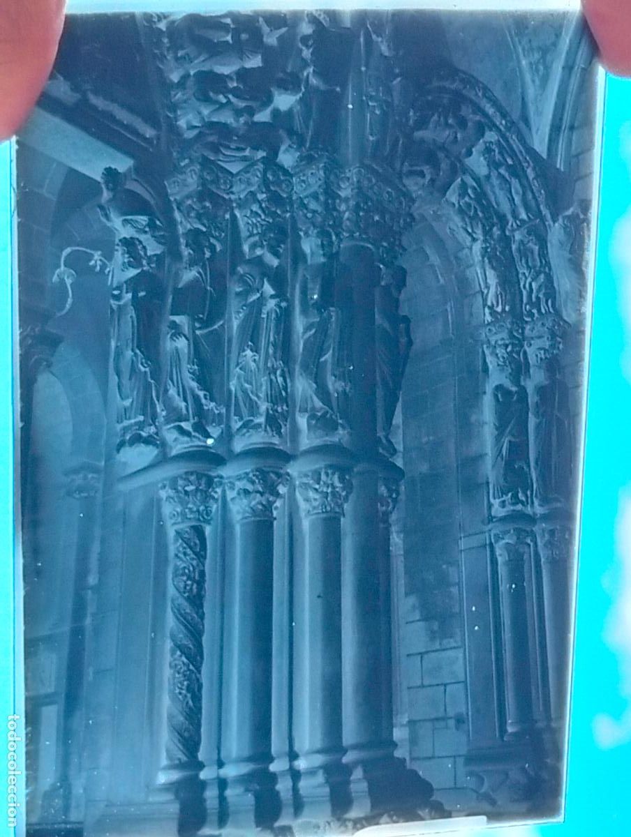 Fotograf&iacute;a antigua: SANTIAGO DE COMPOSTELA NEGATIVO EN CRISTAL PARA POSTAL 12,5 X 17,5 CM