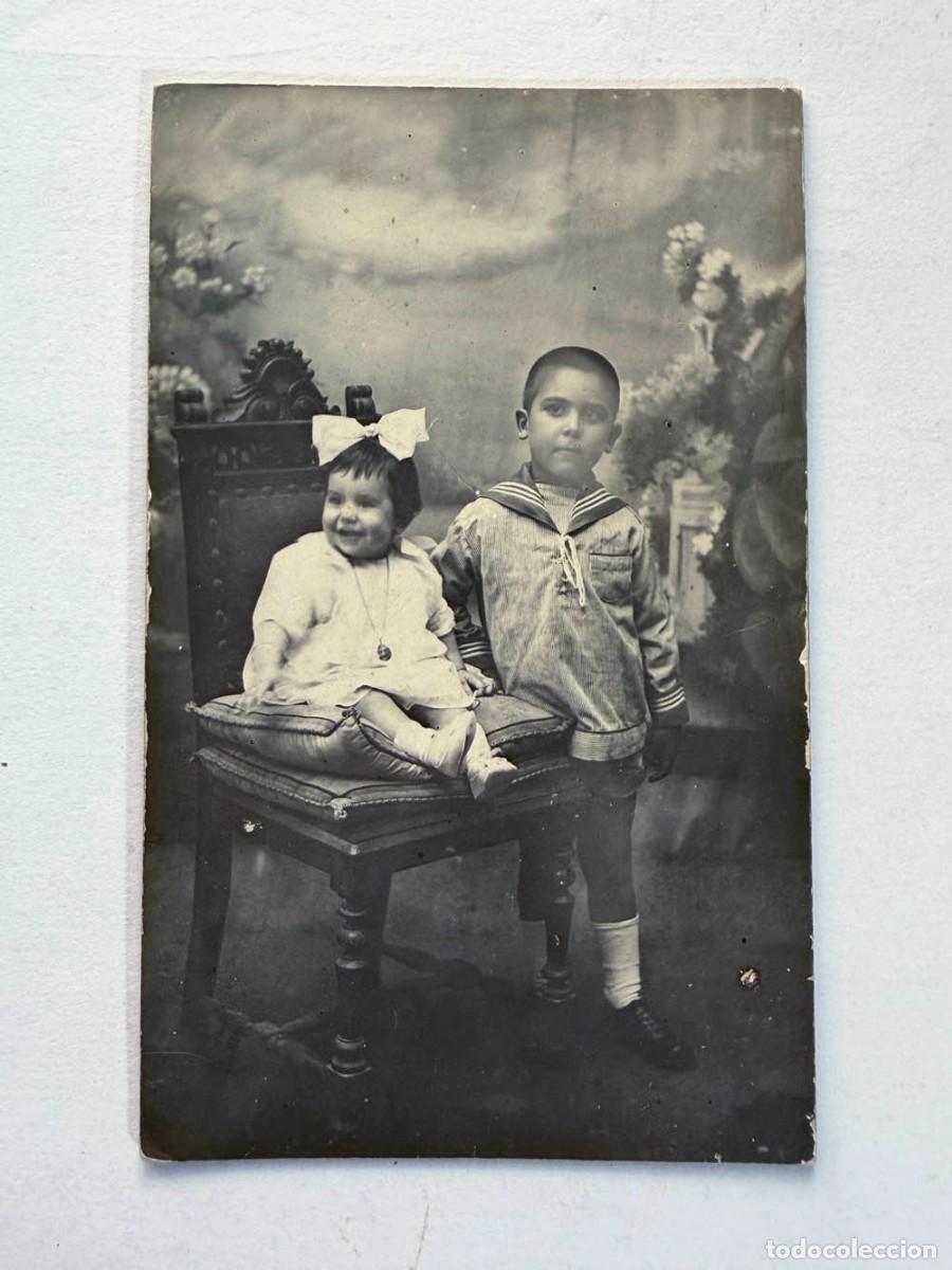 Fotograf&iacute;a antigua: RETRATO DE NI&Ntilde;OS A&Ntilde;OS 1910/20 / J. &Aacute;LVAREZ / VILASSAR DE MAR - PREMI&Aacute; DE MAR / BARCELONA