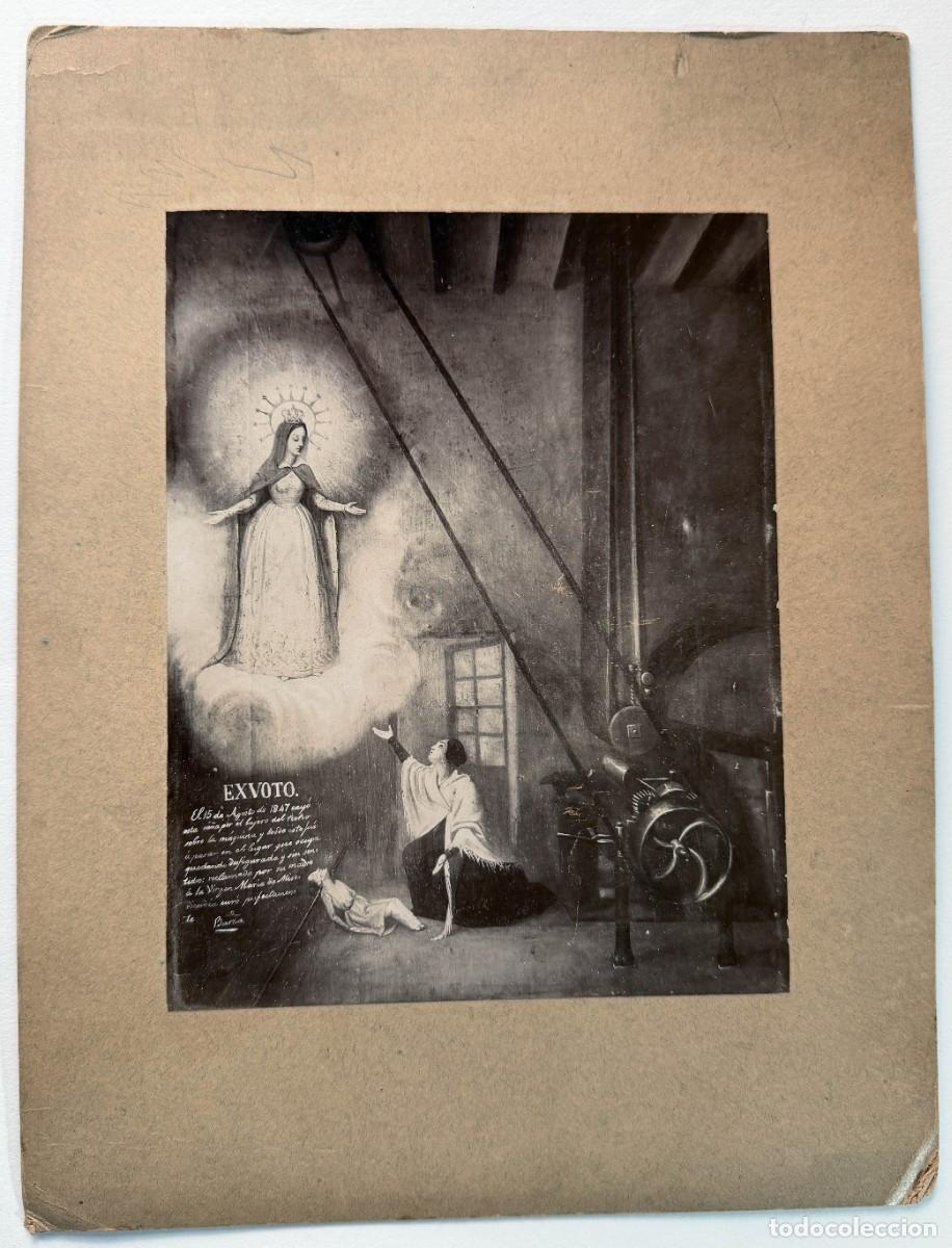 Fotograf&iacute;a antigua: FOTOGRAF&Iacute;A SIGLO XIX / EXVOTO / ACCIDENTE NI&Ntilde;A SOBRE M&Aacute;QUINA A&Ntilde;O 1847 /VIRGEN MISERICORDIA BARCELONA