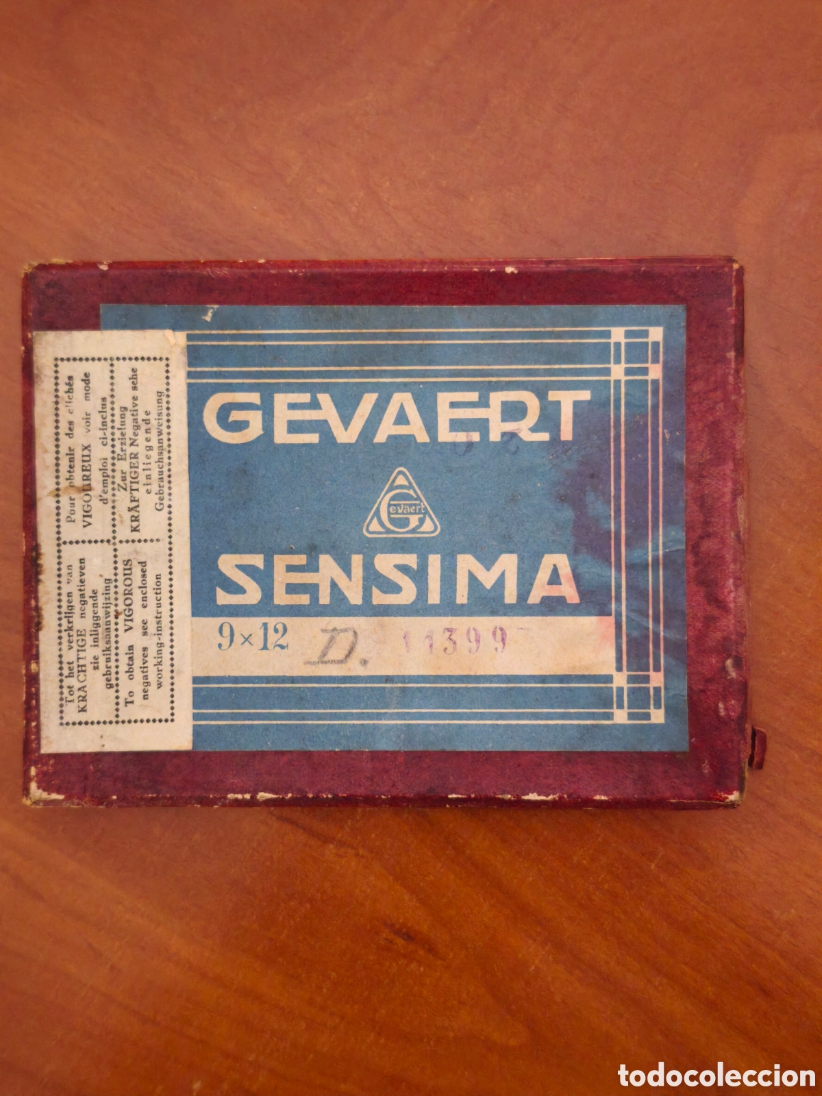 Fotograf&iacute;a antigua: Caja con 7 Negativos Cristal Gevaert Sensima 9x12