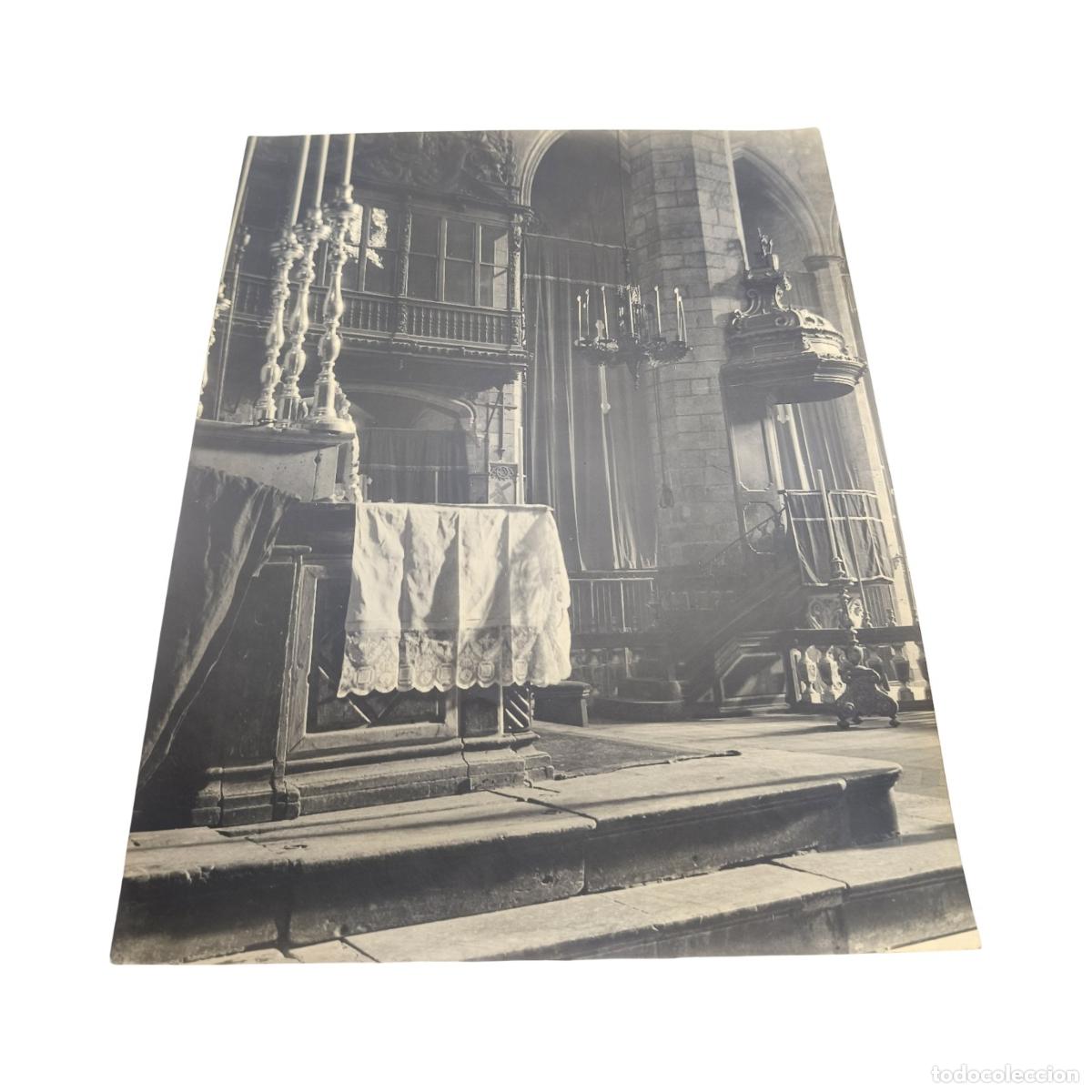 Fotograf&iacute;a antigua: 1920. Foto Antigua. Interior Sacro. Altar, P&uacute;lpito y Coro de Iglesia G&oacute;tica. Gelatinobromuro. 36,5x2