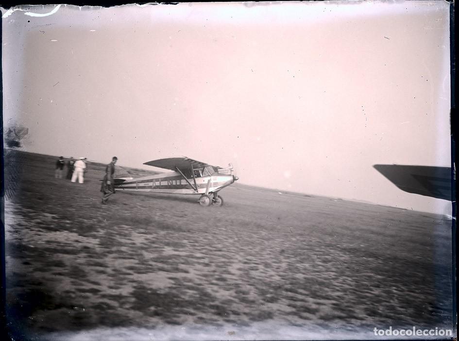 Fotograf&iacute;a antigua: AVIACION NEGATIVO DE CRISTAL FORMATO 12 X 9 cm.