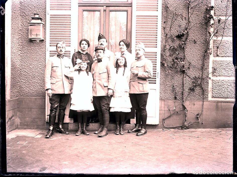 Fotograf&iacute;a antigua: MILITARES ANTIGUO NEGATIVO DE CRISTAL FORMATO 12 X 9 cm.