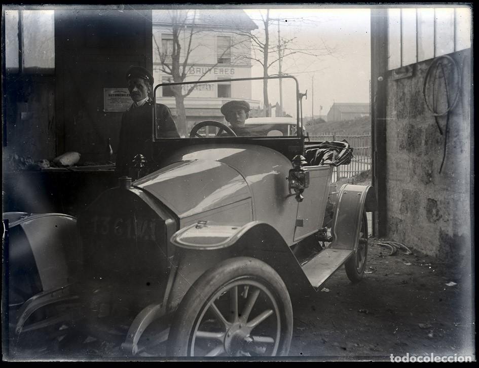 Fotograf&iacute;a antigua: AUTOMOVIL ANTIGUO NEGATIVO DE CRISTAL FORMATO 12 X 9 cm.