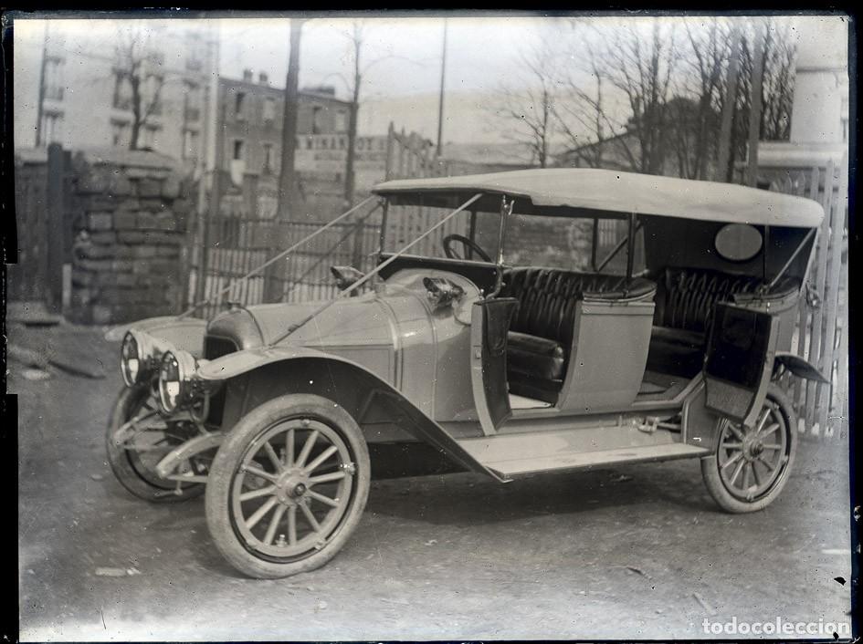 Fotograf&iacute;a antigua: AUTOMOVIL ANTIGUO NEGATIVO DE CRISTAL FORMATO 12 X 9 cm.