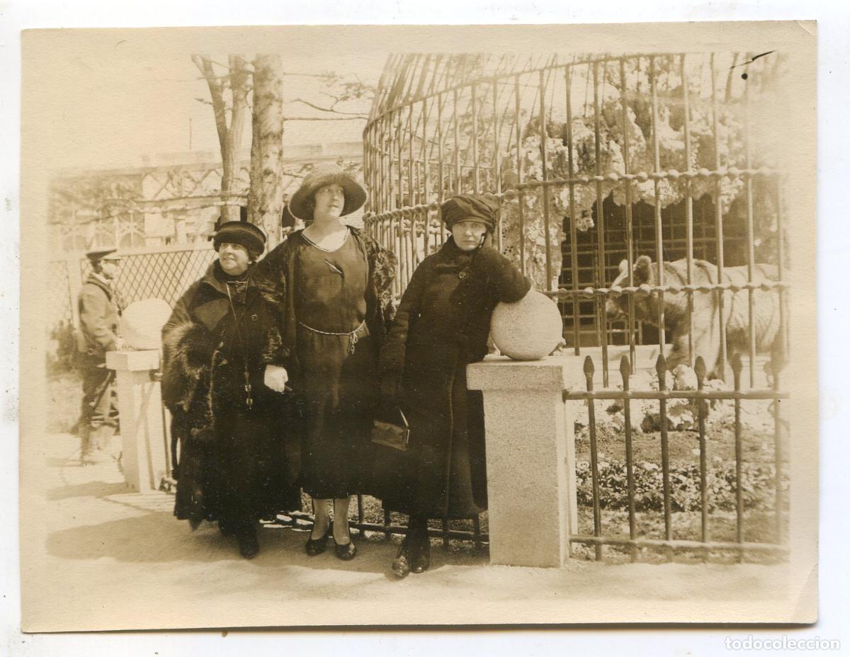 Fotograf&iacute;a antigua: Madrid, Se&ntilde;oras en la casa de fieras del parque del Retiro, circa 1920, zool&oacute;gico