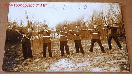 Alte Fotografie: Postal de soldados de la 1&ordf; Guerra Mundial.