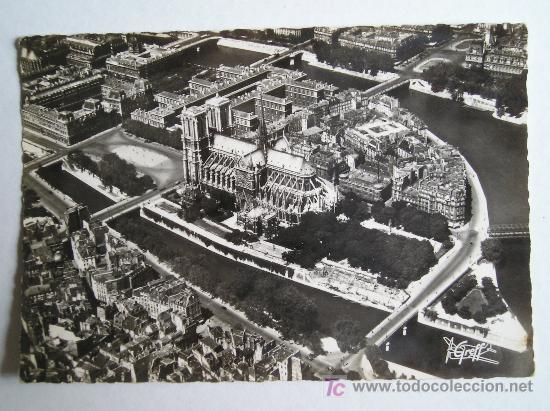Alte Fotografie: PARIS, VISTA AEREA - NOTRE DAME, LA SEINE, LA POINTE DE I'LLE DE LA CITE. EDITIONS GREFF  C 1940.