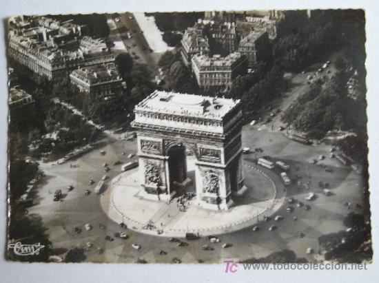 Alte Fotografie: PARIS, VISTA AEREA - L'ARC DE TRIOMPHE DE L'ETOILE. EDITIONS AERIENNES COMBIER IMP. MACON C 1940.