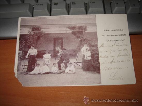 Fotografia antiga: ANTIGUA FOTOGRAFIA ESQUINA ROTA CASA HABITACION DEL ESTABLECIMIENTO LA FEDERACION