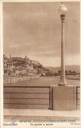 Fotograf&iacute;a antigua: POSTAL ANTIGUA BALAGUER-DE PUENTE A PUENTE CARROVE (14 X 9) SIN CIRCULAR