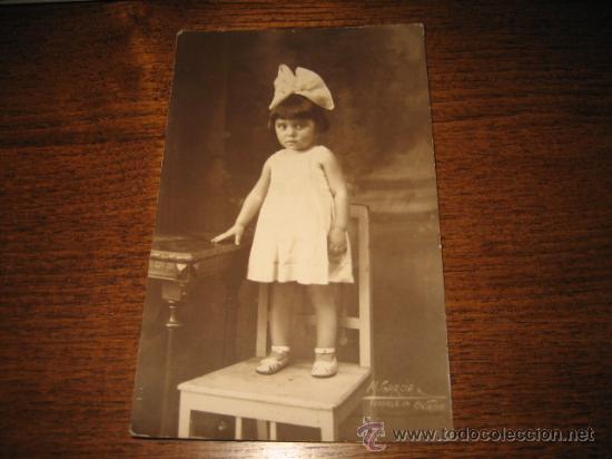 Photographie ancienne: NI&Ntilde;A FOTOGRAFO M.GARCIA FRUELA 44 OVIEDO