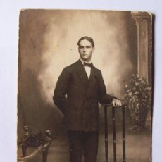 Fotografía antigua: 1915 MONTEVIDEO RETRATO HOMBRE DEDICADO A SU NOVIA. PORTRAIT MAN DEDICATED TO HIS GIRLFRIEND. DÉVOUÉ. Lote 26207328