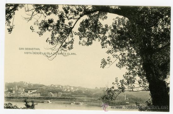Fotografia antiga: tarjeta postal fototipia hauser y menet san sebastian vista desde isla de santa clara sin circular
