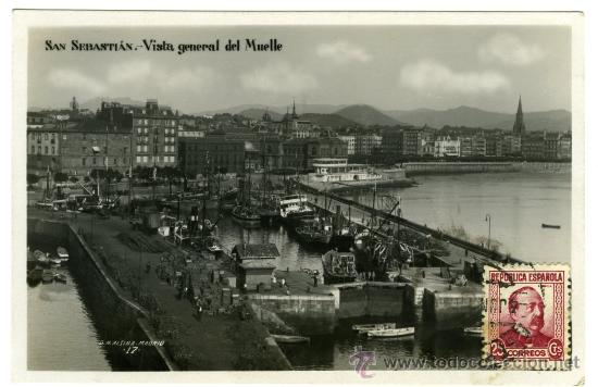 Fotografia antica: tarjeta postal g alsina san sebastian vista general del muelle