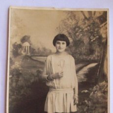 Fotografía antigua: 1923 NIÑA PARADA - BEAUTIFUL GIRL - BELLE GIRL - FOTOGRAFÍA LUZ Y SOMBRA DE VICENTE SACCO. Lote 27035295