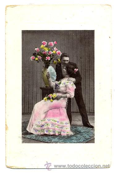 Alte Fotografie: FOTO / POSTAL COLOREADA PAREJA