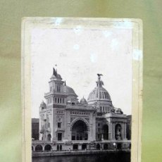 Fotografía antigua: FOTOGRAFIA, EXPOSICION UNIVERSAL 1889, PARIS, PABELLONES DE TURQUIA Y AMERICA, 14 X 9 CM