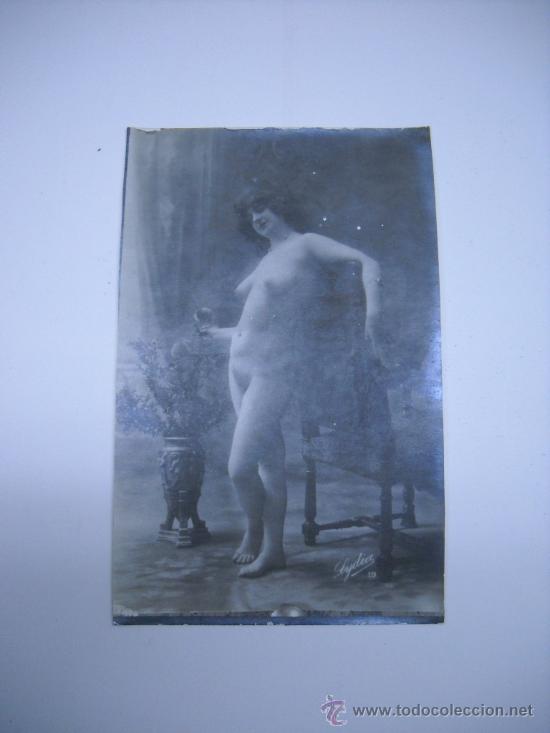 Alte Fotografie: ER&Oacute;TICA.ANTIGUA FOTOGRAFIA DESNUDO FEMENINO EN TARJETA TIPO POSTAL LYDIA 19 .SIN CIRCULAR.