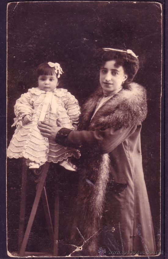 Fotografia antica: FOTOGRAFIA DE ESTUDIO DE UNA SE&Ntilde;ORA CON SU NI&Ntilde;A - TEMA NI&Ntilde;OS