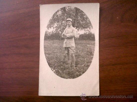 Fotografia antica: POSTAL FOTOGRAFIA-CARTE POSTALE PHOTOGRAPHIQUE.SOLDADO FRANC&Eacute;S-ESCRITA SIN SELLO-1916