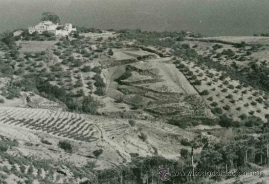 Fotograf&iacute;a antigua: Maresme. Preciosa foto de una gran casa pairal. Mar de fondo. c. 1900