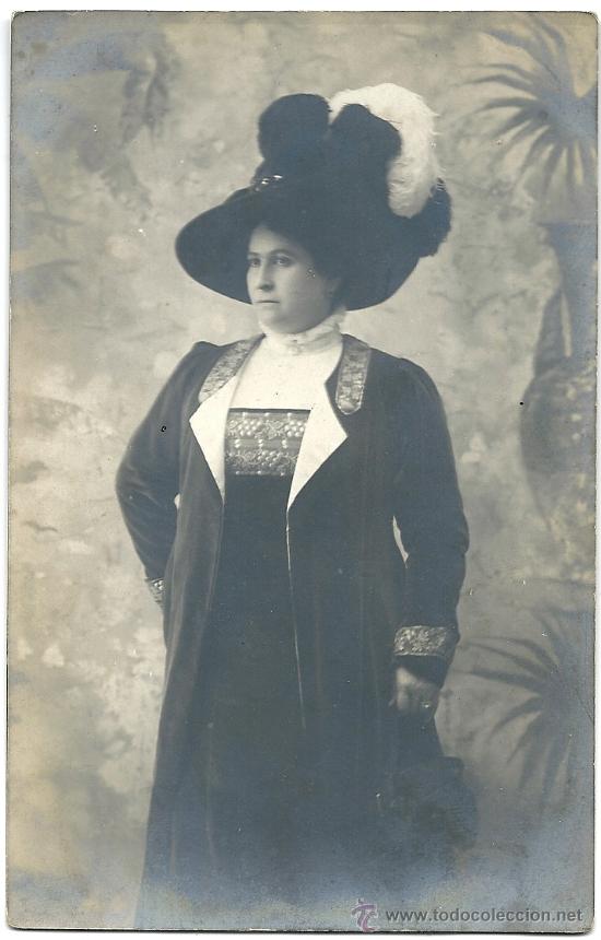 Alte Fotografie: 3065 - ANTIGUA  FOTOGRAF&Iacute;A DE UNA DAMA - DATA 1914