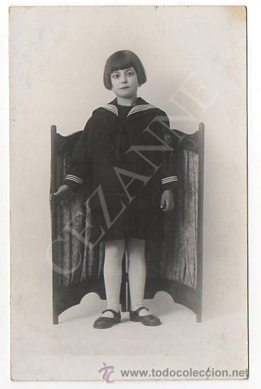 Alte Fotografie: RETRATO DE NI&Ntilde;A VESTIDA DE MARINERO ?