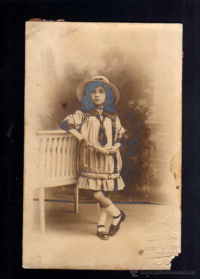 Antique Photography: Antigua postal fotogr&aacute;fica de una ni&ntilde;a.