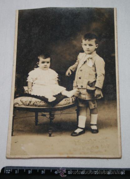 Fotograf&iacute;a antigua: BONITA FOTOGRAFIA ANTIGUA DE 2 HERMANOS BALTASAR Y SALVADORA FORT, FOTO ROS TANDIL