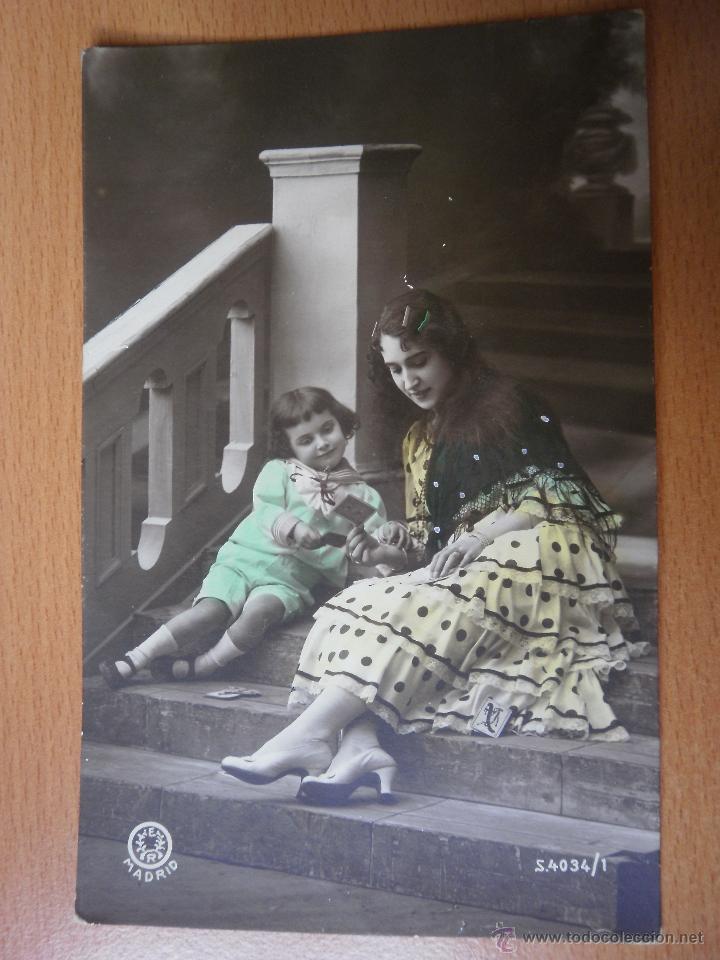 Fotograf&iacute;a antigua: Postal rom&aacute;ntica. - Foto 1