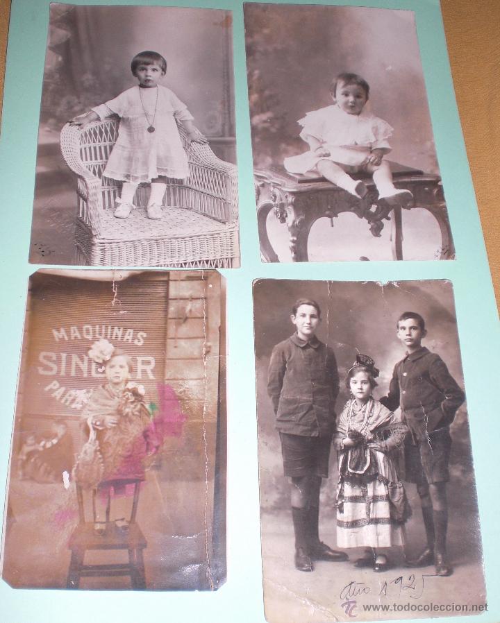 Fotograf&iacute;a antigua: Lote 4 fotos postales de ni&ntilde;os 1920