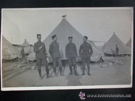 Fotografía antigua: GUERRA DE AFRICA : CAMPAMENTO Y OFICIALES : TIENDAS DE CAMPAÑA , SALACOT, ETC.
