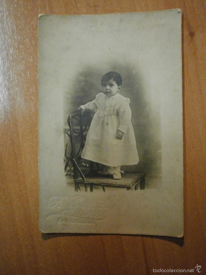 Fotografia antiga: FOTO POSTAL NI&Ntilde;A FOTOGRAFO F. GUIU