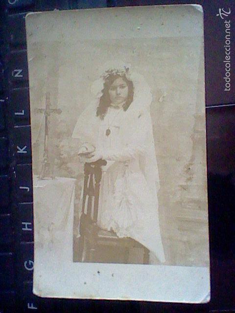 Fotograf&iacute;a antigua: foto fotografia muchacha ni&ntilde;a comunion Villanueva Serena 1911