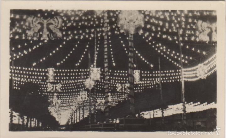 Fotografia antiga: fotografia tipo postal feria de sevilla - ferial iluminado